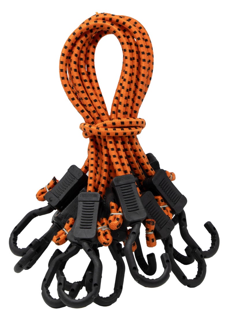 Kotap MABC-24 All- Purpose Adjustable Bungee Cords with Hooks, 24-Inch, Orange/Black, 10 Count - Image 1